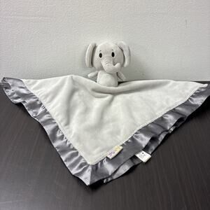 Hallmark Itty Bittys Elephant Baby Security Blanket Grey Satin Trim Lovey Plush